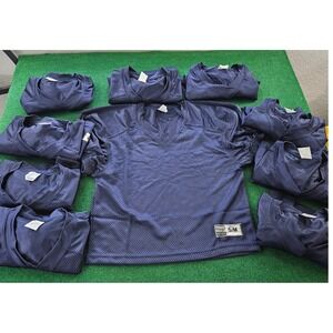 LOT of 10 Champ Adult Football Jersey S/M Navy Blue Mesh V Neck Short Sleeve